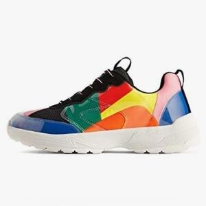 Zara multicoloured sneakers, black laces 👟👟